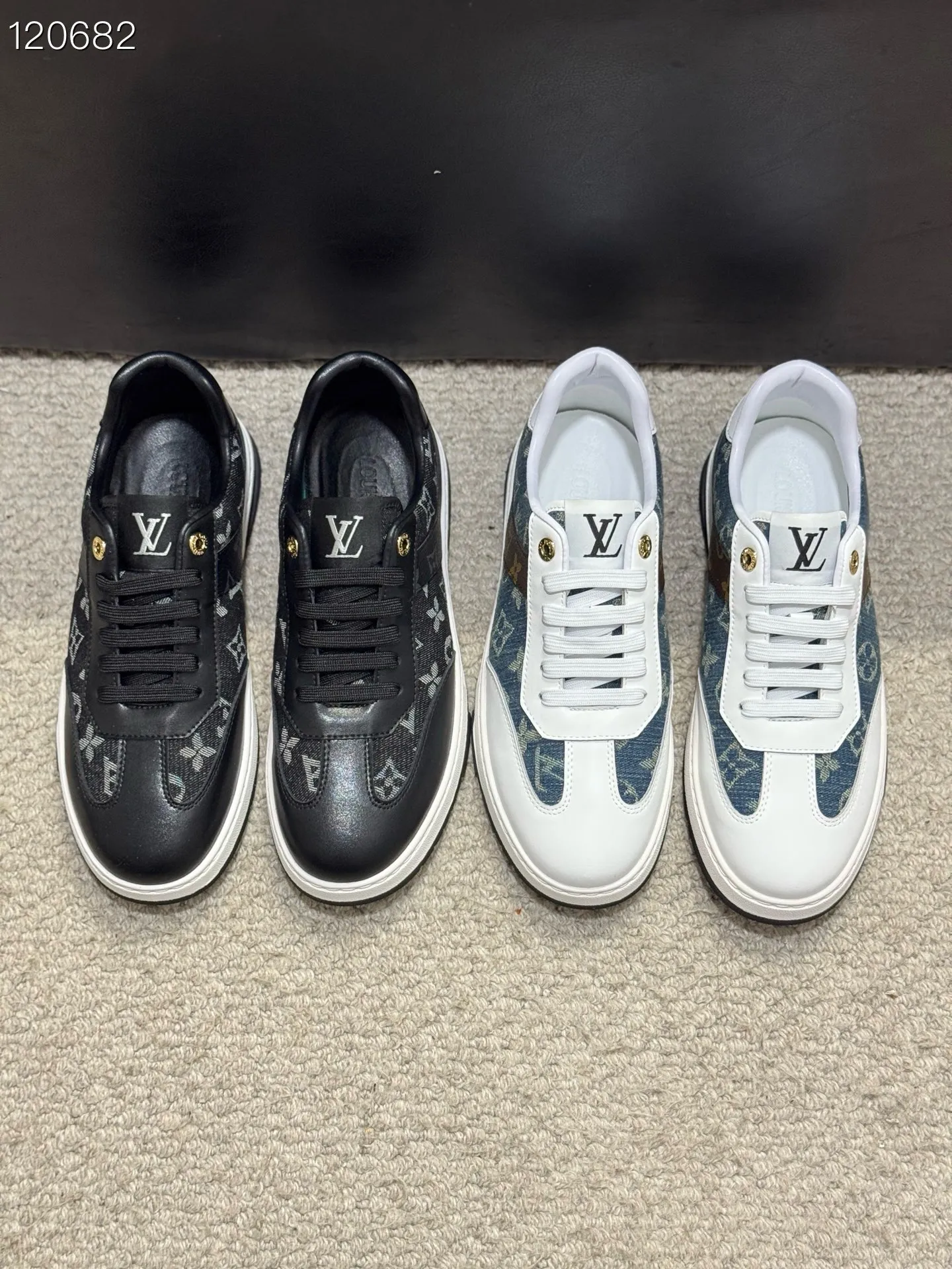 Men's shoes 💰400 [New style] 🐛🐛Top original order - Louis Vuitton®️ Trendy and fashionable yet low-key men's casual shoes, uppers made of LV denim spliced ​​with cowhide, comfortable and breathable, sheepskin lining, original rubber outsole, two colors available ~ a must-have for stylish men. Size: 38-44 (45 customized